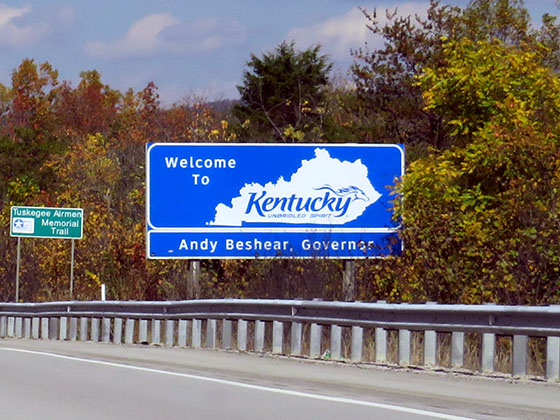 A Kentucky welcome sign