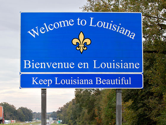 A Louisiana welcome sign