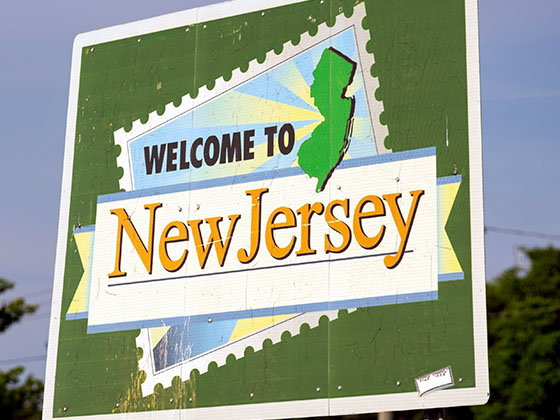 A New Jersey welcome sign
