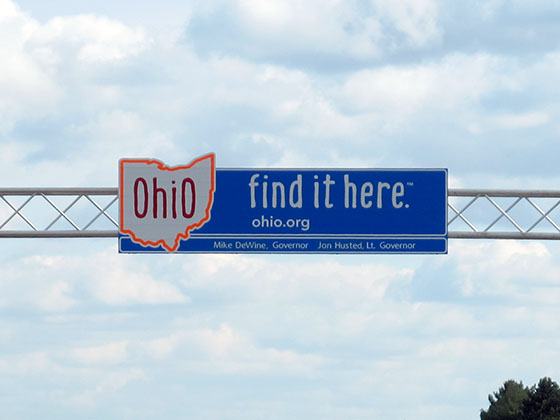 A Ohio welcome sign
